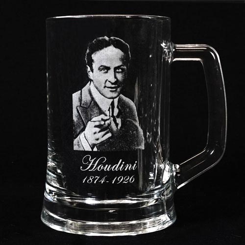 Legends of Magic Engraved Glass Tankard - Houdini